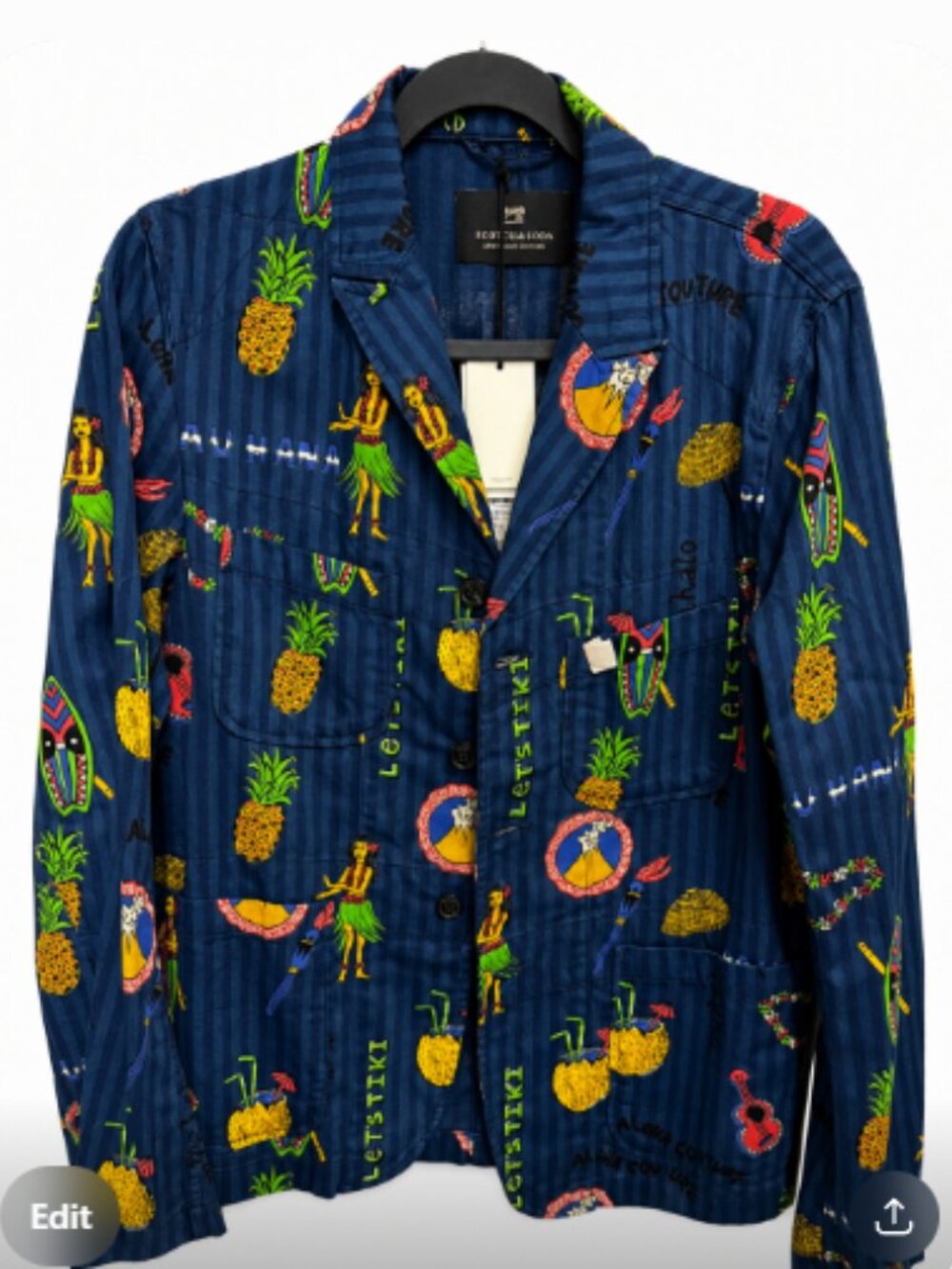 NWT Scotch & Soda Aloha Tiki Print Blazer Jacket Men's M Style 154764
